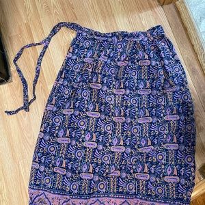 Vintage Geeta maxi sarong wrap skirt beautiful one size batik hippie festival